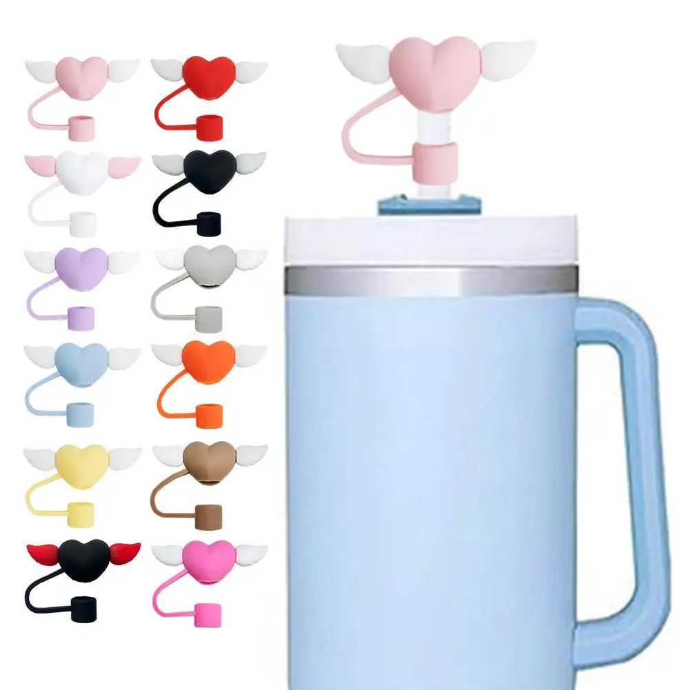 

Lovely Bow Straw Covers Cap Toppers Compatible with 30&40 oz Tumbler Cups,Reusable Cute Silicone Straw Tips Lids Protect