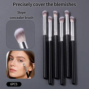 6PCS multi-functional soft angled concealer brush for precise coverage of facial blemishes. Beginner makeup brush. Beauty tool. 1