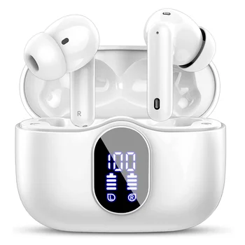 Wireless Earbuds with Bluetooth 5.3, In-Ear Headphones Featuring 4 ENC Mics and 36 Hours of Playtime, LED Display Included. 1