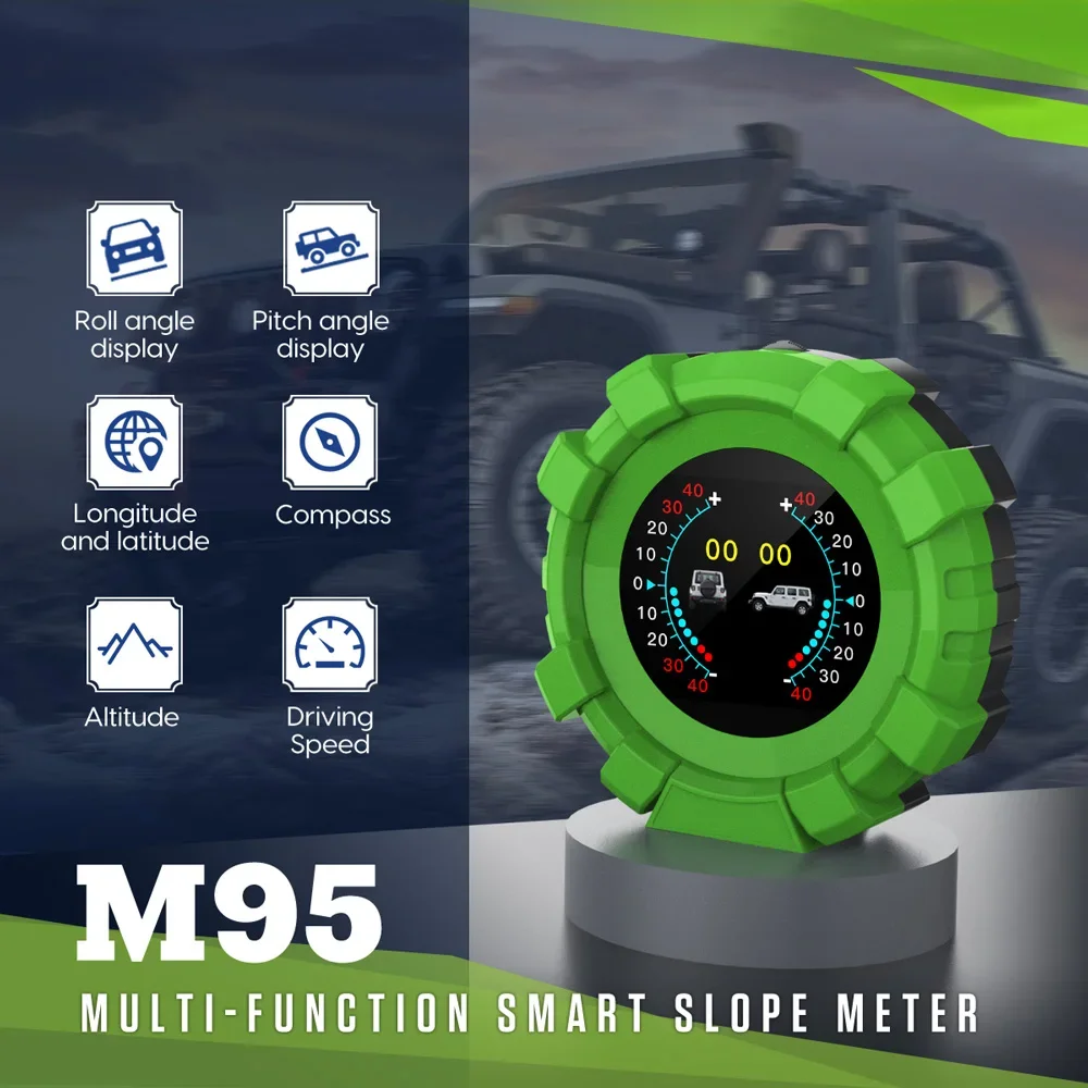 

Автомобильный Инклинометр 4X4Car HUD, многофункциональный Инклинометр с индикатором наклона автомобиля, M95, GPS, показывает время вождения, пробег, компас
