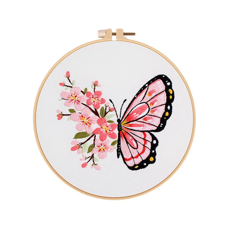 DIY Embroidery Kits for Beginners Adults Stamped Cross Stitch Butterfly Hanging Painting