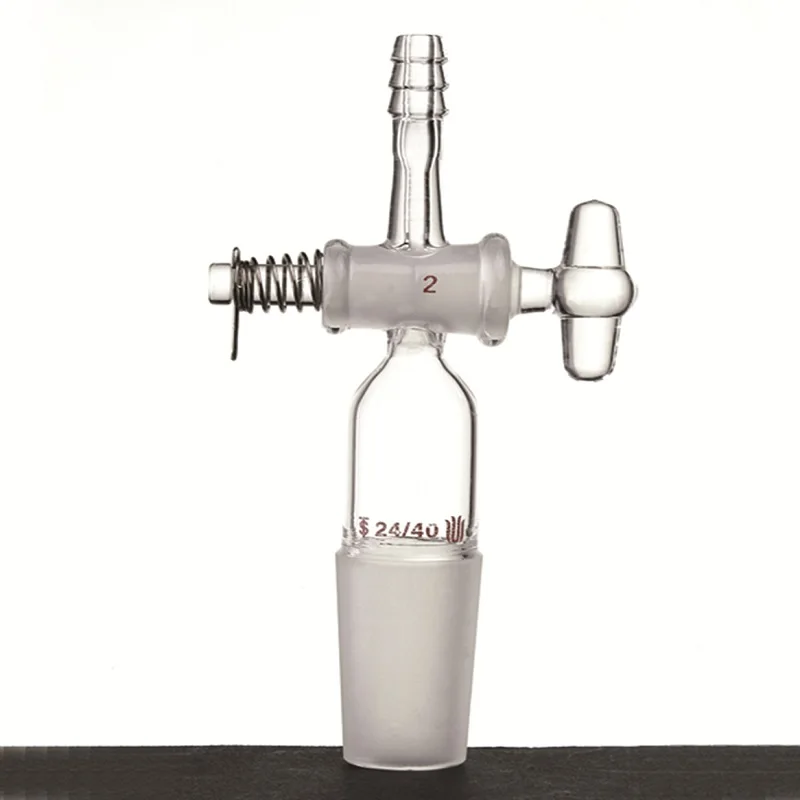 

SYNTHWARE Straight suction joint, Glass/PTFE valve, Male 24/40, 2mm valve aperture, Borosilicate Glass, A612440/A712440