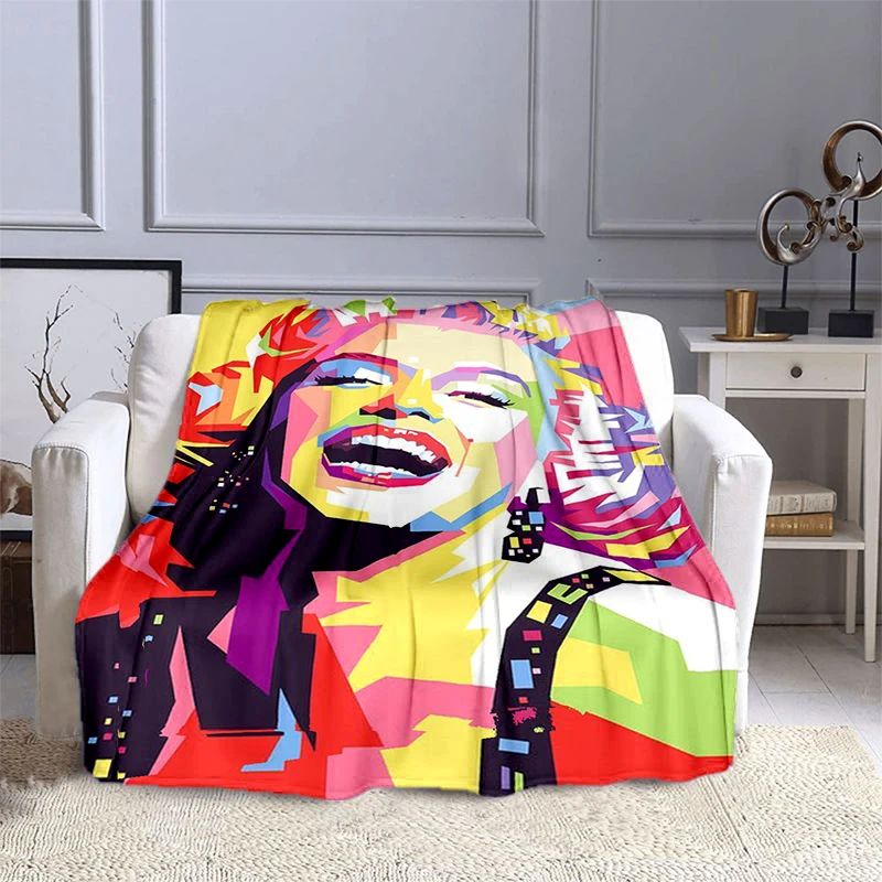 

Marilyn Monroe printed warm blanket,soft and comfortable home travel bed blanket,birthday gift picnic blanket,sofa cover blanket