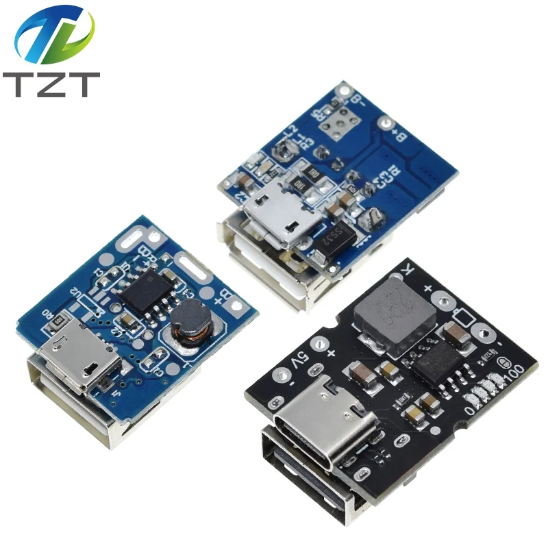 Type-C / Micro USB 5V 1A 2A Boost Converter Step-Up Power Module Mobile Power Bank Accessories Protection LED Indicator step up converter,step up module,usb converter,dc module