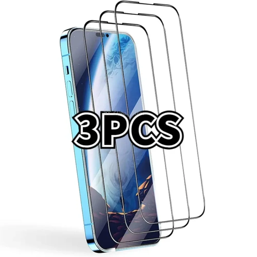 

Закаленное стекло 9H для iPhone 12 13 Pro Max 15 14 Plus, защитная пленка для экрана IPhone 11 Pro, 7, 8Plus, X, XR, XS Max, SE 2, 3, стекло, 3 шт.