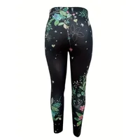 Plus Size Women 1XL-5XL Casual Owl Print Leggings Skinny Leg Design Super Stretchy Material Casual Daily Wear Designed Leggings - Image 2