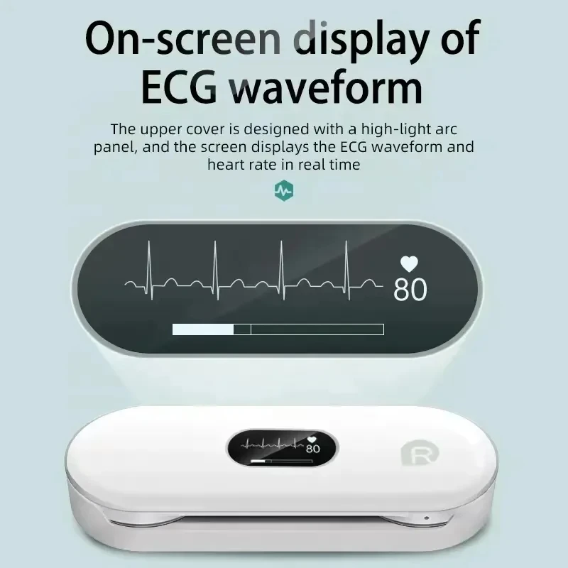 ECG Monitor Portable OLED Bluetooth EKG Cardiaco Heart Monitoring Wearable Unlimited Data Storage Share