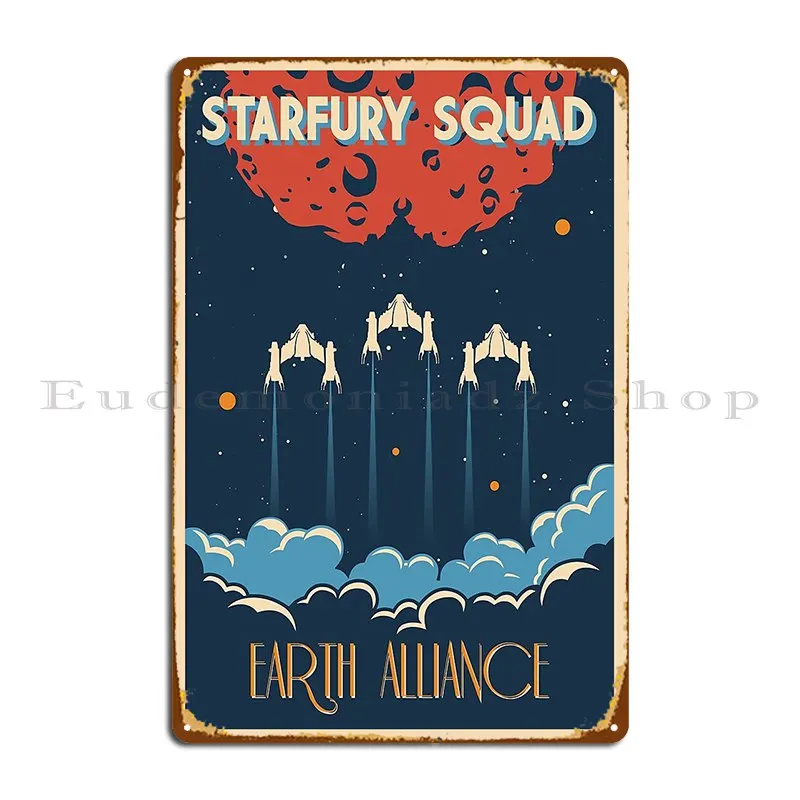 

Babylon 5 Vintage Space Poster Starfury Metal Plaque Poster Retro Design Plaques Wall Plaque Living Room Tin Sign Poster
