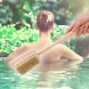 Body Back Cleaning Brush Skin Cuticle Grease Remove Wooden Handle Loofah Bristle Both Side Bath Brush Massage Shower Bath Sponge 1