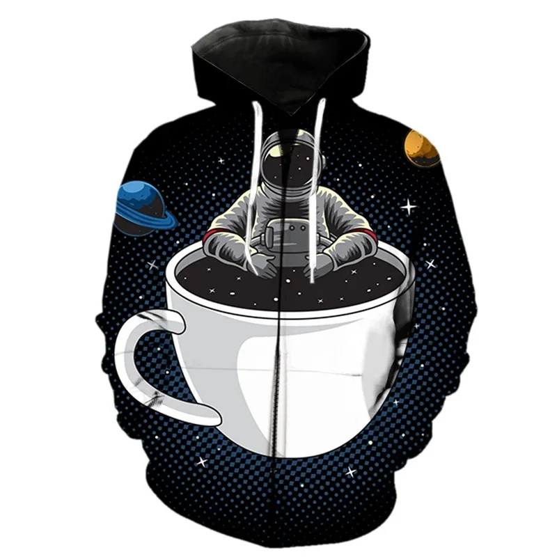 thumbnail image 1 of Sudadera con capucha y cremallera de astronauta espacial para hombres y mujeres, sudaderas casuales con estampado 3D, sudaderas de manga larga para niños, sudaderas de gran tamaño, ropa de calle, 1 of 5