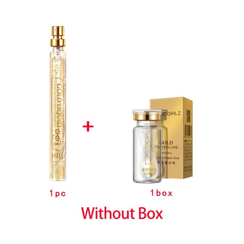 24K Gold Face Filler Absorbable Collagen Protein Thread Face Plump Silk Fibroin Line Carving Refreshing Essence Face Serum line repair firm forever youth serum