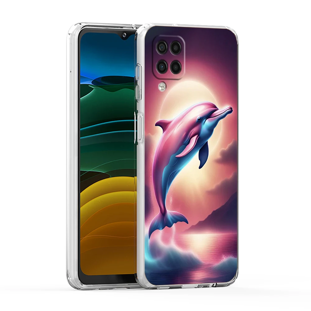 Ocean Animal Dolphin TPU Cover for Samsung Galaxy A25 A23 A22 A52S A52 A55 A72 A51 A71 A41 A31 A13 A11 5G Transparent Phone Case – Detail 3
