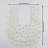 Flower Print Baby Bibs Adjustable Snap Saliva Towel Ruffled Edge Muslin Cotton Burp Cloths Rainbow A Grade Girls Feeding Scarf 3
