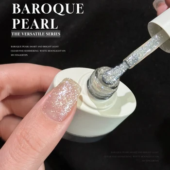 1-12pcs 12ML Baroque Pearl Strobe Glitter Gel Nail Polish 2026 New Whitening Nail Polish White Nails UV Light Nails Blue Nails 1