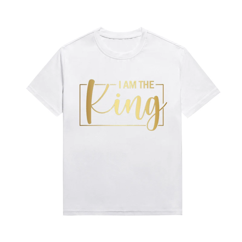 

Женский топ со слоганом I An Yhe King меланина, базовые футболки с круглым вырезом и принтом, футболки для женщин на заказ