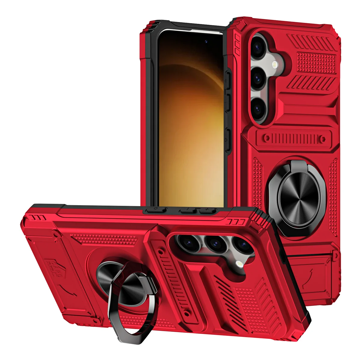 Wallet Card Holder Phone Case with Rotatable Ring Kickstand
