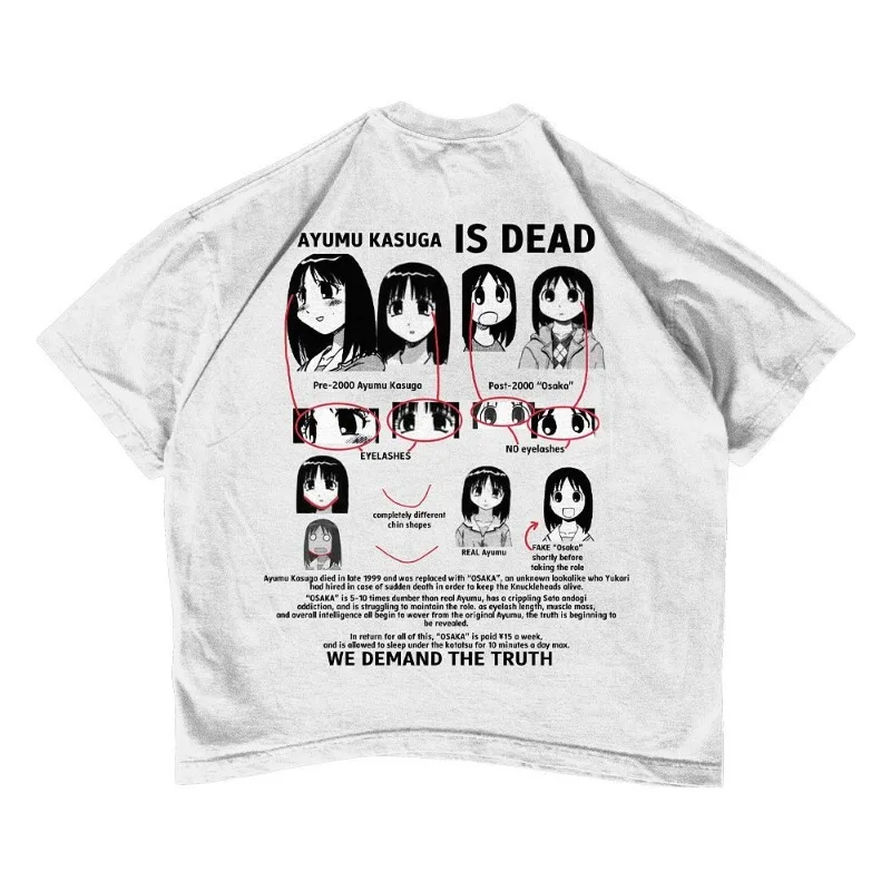 

Женская свободная футболка в стиле Харадзюку, Повседневная футболка большого размера в стиле аниме с надписью, модель Y2k, 2024