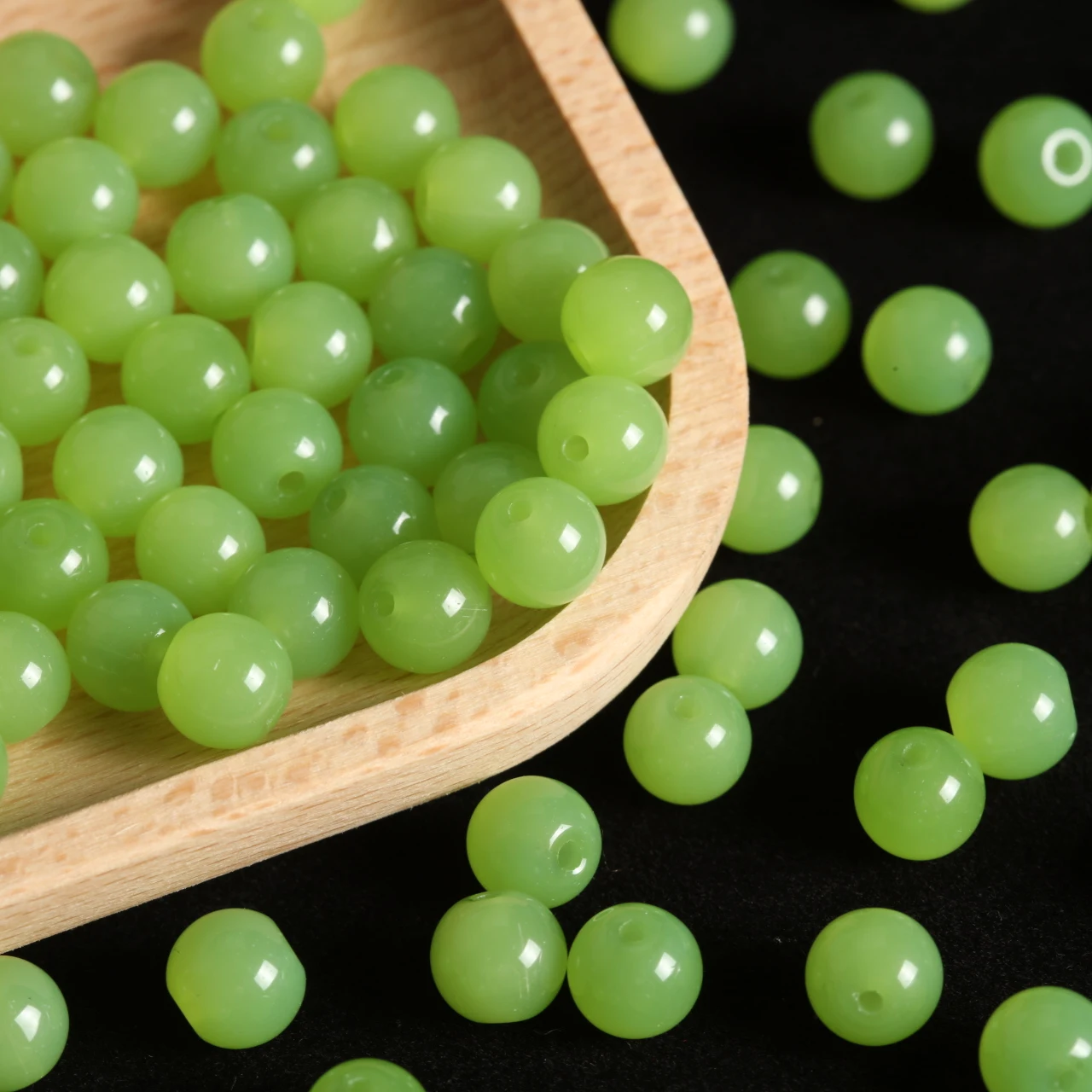 8mm Opaque Wine Red Round Glass Beads