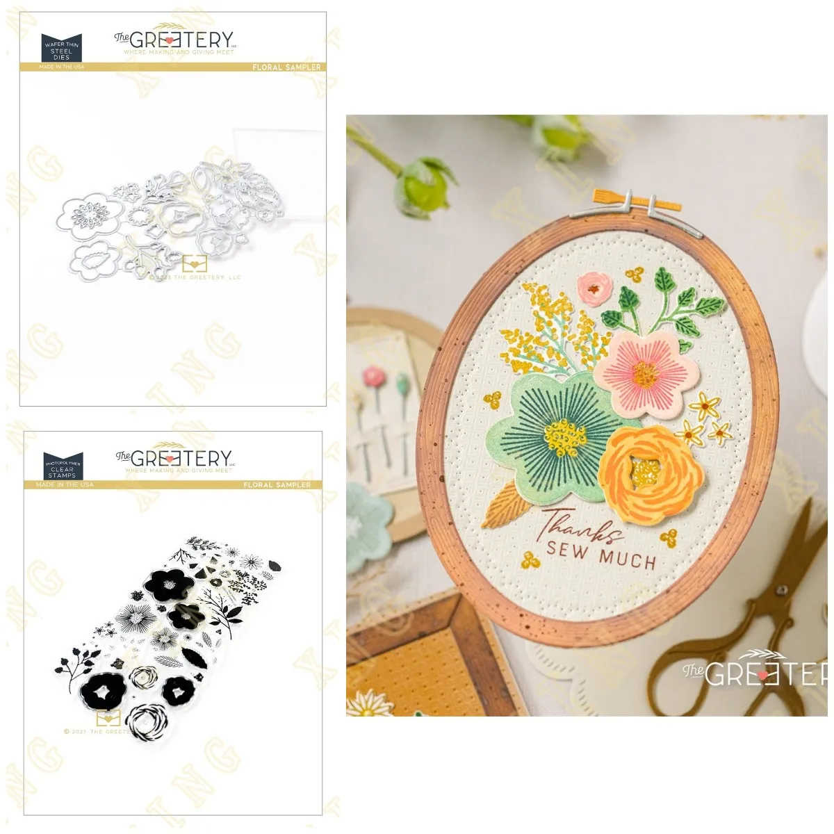 

Floral Sampler Metal Cutting Dies Clear Stamps Scrapbook Diary Decoration Embossing Stencil Template DIY Greeting Card Handmade