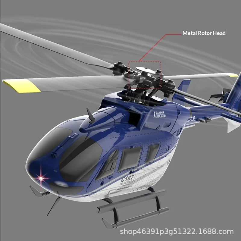 C187 Ec135 원격 조종 헬리콥터 4채널 1:48 스케일 미니 실물형 RC 항공기 모델 (RC 취미 애호가 및 어린이용)