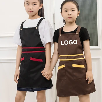 어린이 그림 앞치마, 주방 방수 청결 베이킹 앞치마, 주방 맞춤 로고, 한국 스타일 유니폼