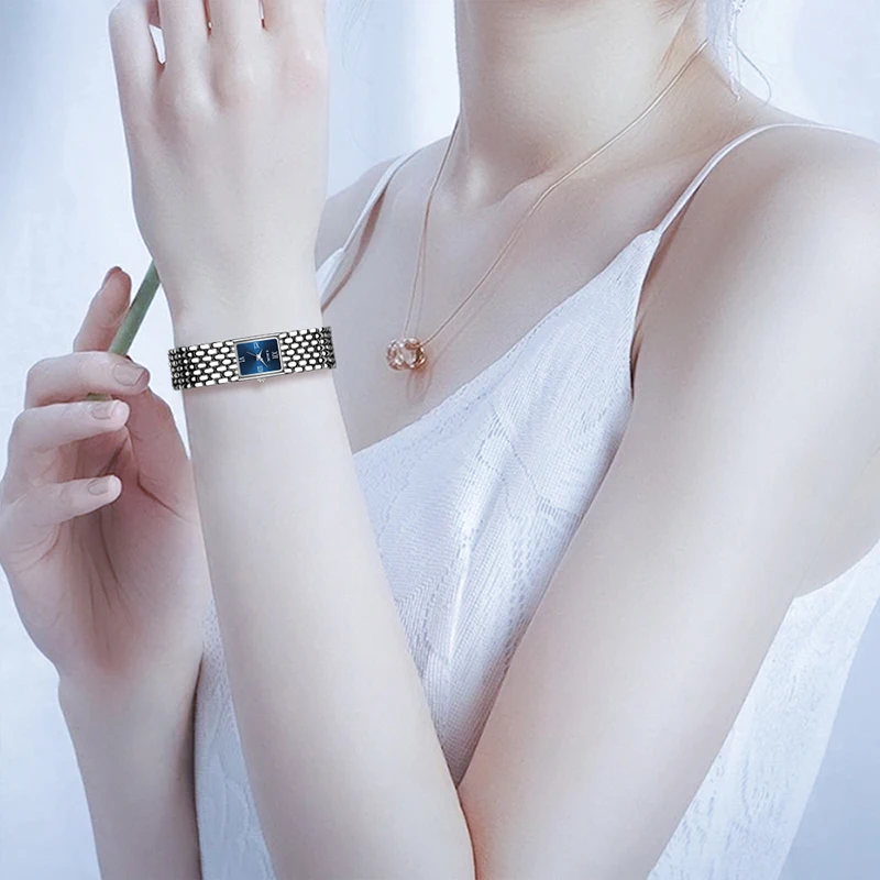 LIGE جديد 2025 ساعة نسائية كوارتز حزام من الفولاذ...