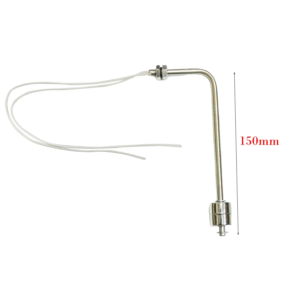 1pc 75/100/150/200/250mm Stainless Steel Float Switch Tank Right Angle Water Level Sensor L Type Float Switch Controller image 10