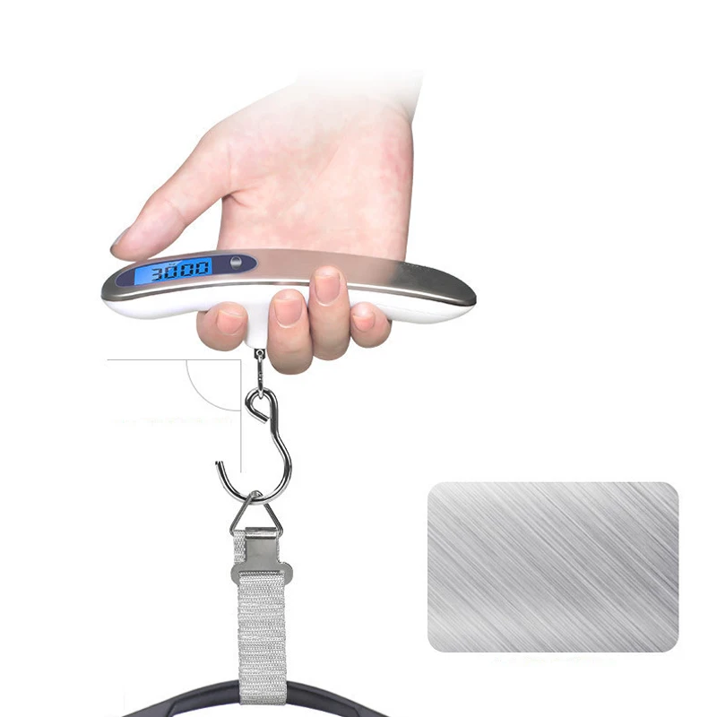 Electronic Steel Digital LCD Portable 50Kg 10g Hanging Fishing Weights Pocket Luggage laboratory Scales +CR2032 Battery