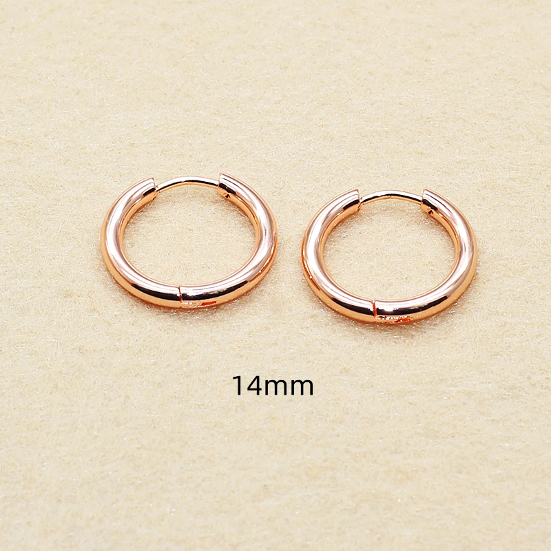 BTG02 Titan-Creolen für Herren und Damen, Roségold, Farbe, Kreis, 2,5 mm, 316l-Edelstahl, IP-Beschichtung, kein Verblassen, allergiefrei – Detail 8