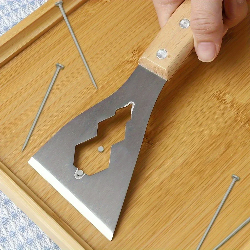 1pc Multi-Purpose Paint Scraper & Remover Tool with Ergonomic Handle & Serrated Blade - for Cement, Plaster, Paint Removal