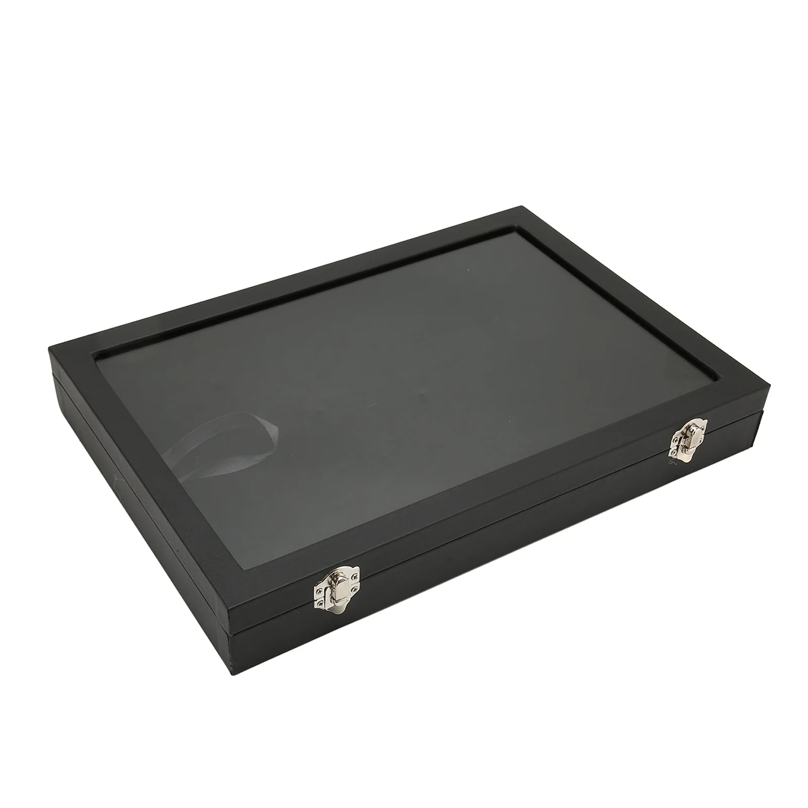 jewelry box Pin Display Case Transparent Dustproof Pin Shadow Box for Military Medal Jewelry Pin Badge Collection Black