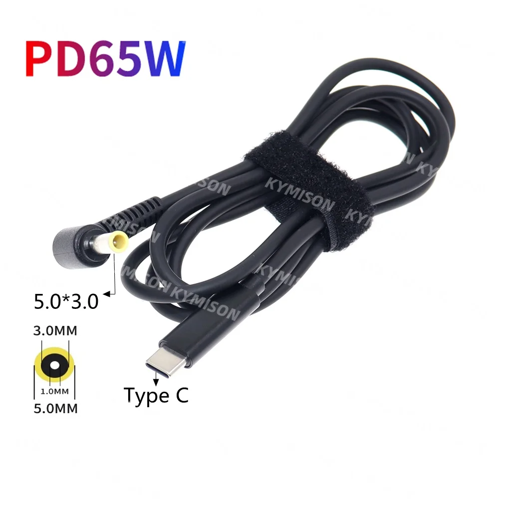 삼성 19V 3.16A 노트북 충전 어댑터 코드용 USB 타입 C PD-DC 충전 ..