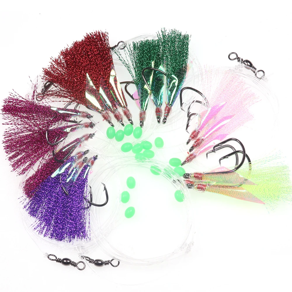 Description Picture 2 of itemWfireo 10packs Seawater Fishing Sabiki Rigs Sea Fishing Rigs Flasher Rig Each with 2/3 Fishing Hook Fishing Kit Sea Fishing Lure