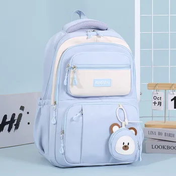 Quality Large Capacity Dual-Shoulder Female Backpack for Junior And High School Girls Multi-Layer Style Oxford Cloth School Bag 1