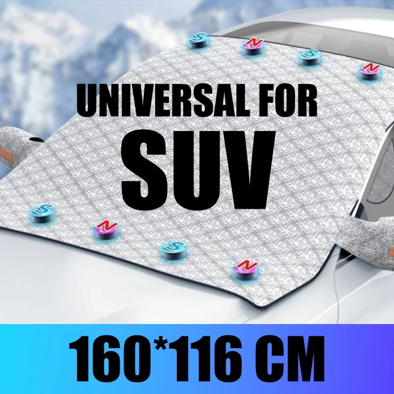 Enhanced Car Magnetic Windshield Snow Cover - 5-Layer Waterproof & Windproof Protection