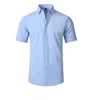 Hot-selling all-round elastic non-ironing plain men's short-sleeved shirts elastic business casual men's shirts can be wholesale 4