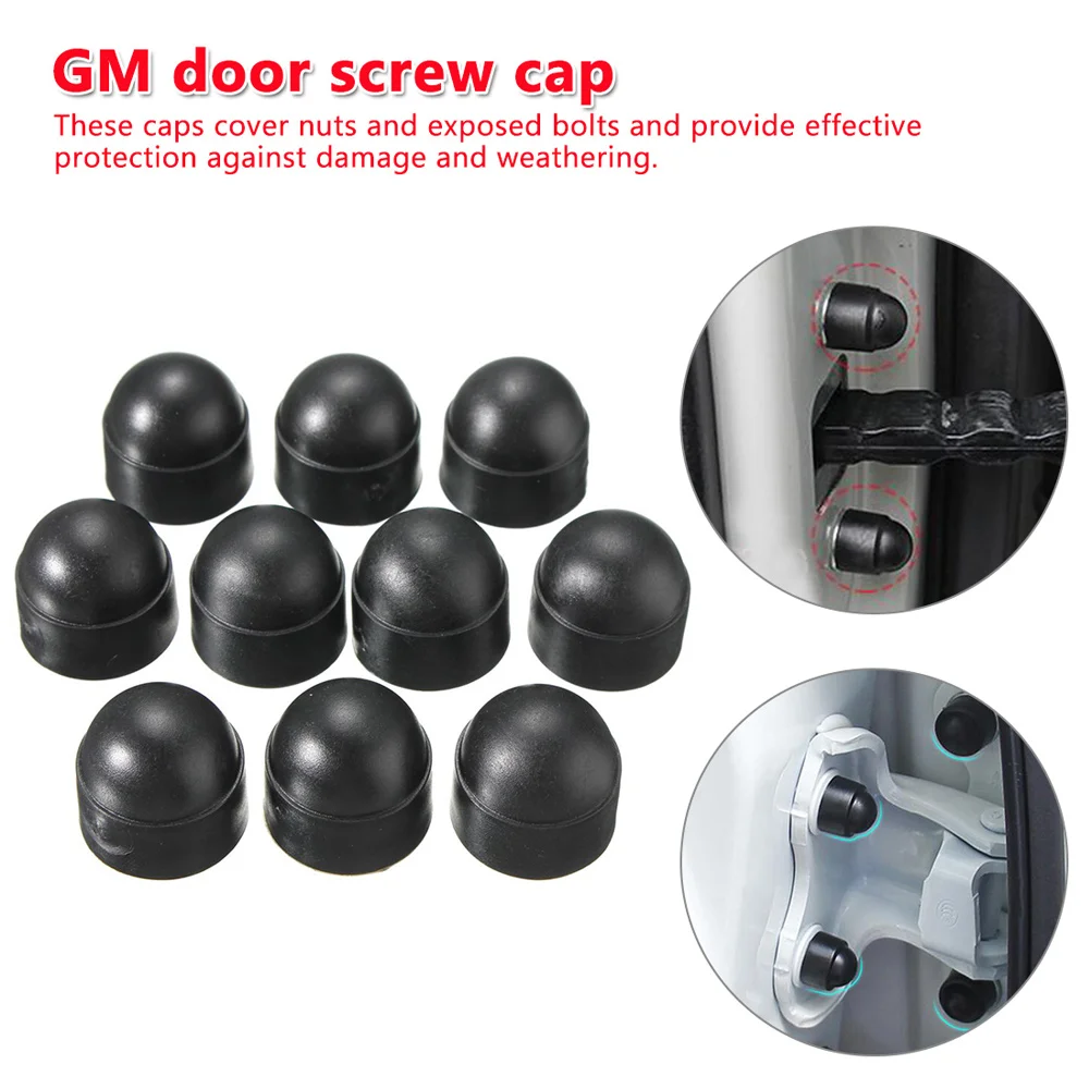 10Pcs/Set M8 M10 Bolt Nut Dome Protection Caps Covers Plastic Black Exposed Hexagon Door Protective Cap For Most Cars bolt nut covers
