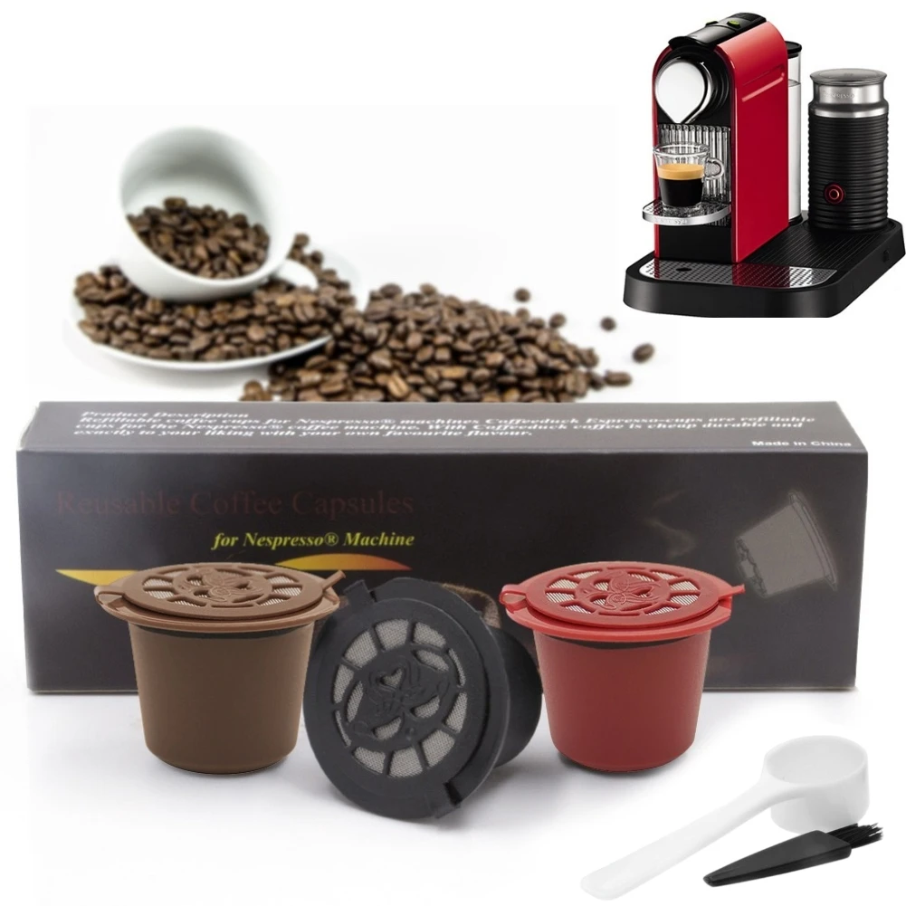 

Многоразовые кофейные капсулы Nespresso 3 шт., многоразовые кофейные капсулы, зеркальные фильтры для кофе, аксессуары для кофе