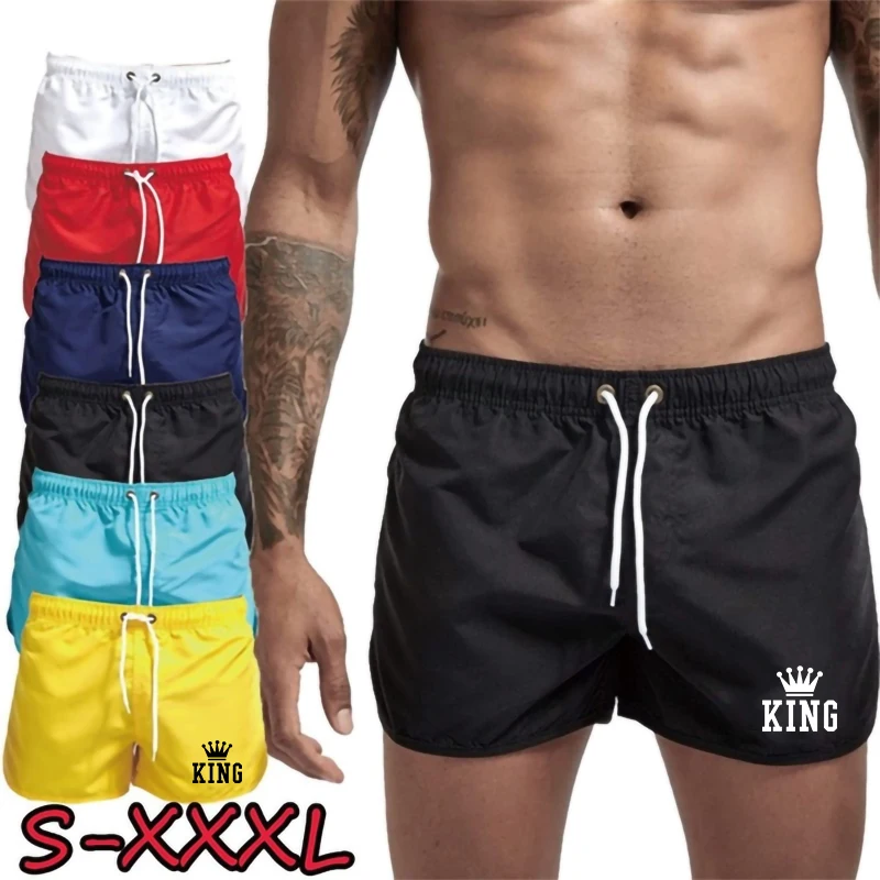 

Men's Boxers Men Shorts Men Breathable Summer Quick Dry Plus Size Shorts Drawstring Beach Shorts S-3Xl