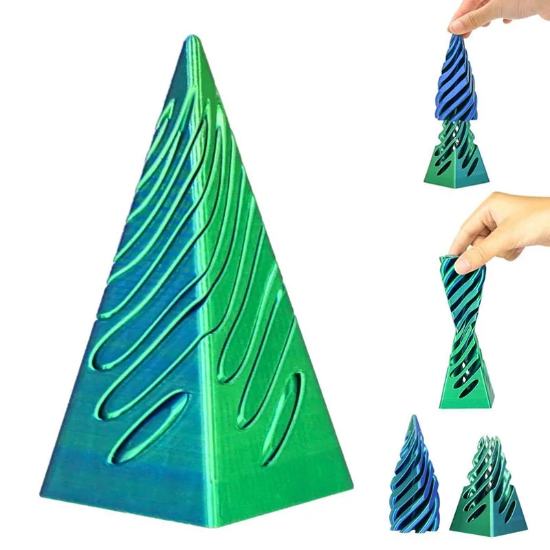 3D Printed Spiral Fidget Toys 11CM Decompression Spinning Three-Dimensional Structure Fingertip Dual Color Stress Relief Toy