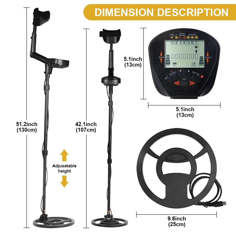 Metal Detector MD830 Metal Detector Underground Depth 2.5m Scanner Search High precision Gold Detector Treasure Hunter Detecting Pinpointer