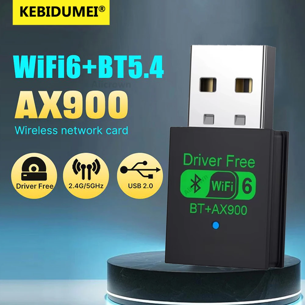 900Mbps USB WiFi 6 Bluetooth 5.4 어댑터 듀얼 밴드 2.4G 5G..
