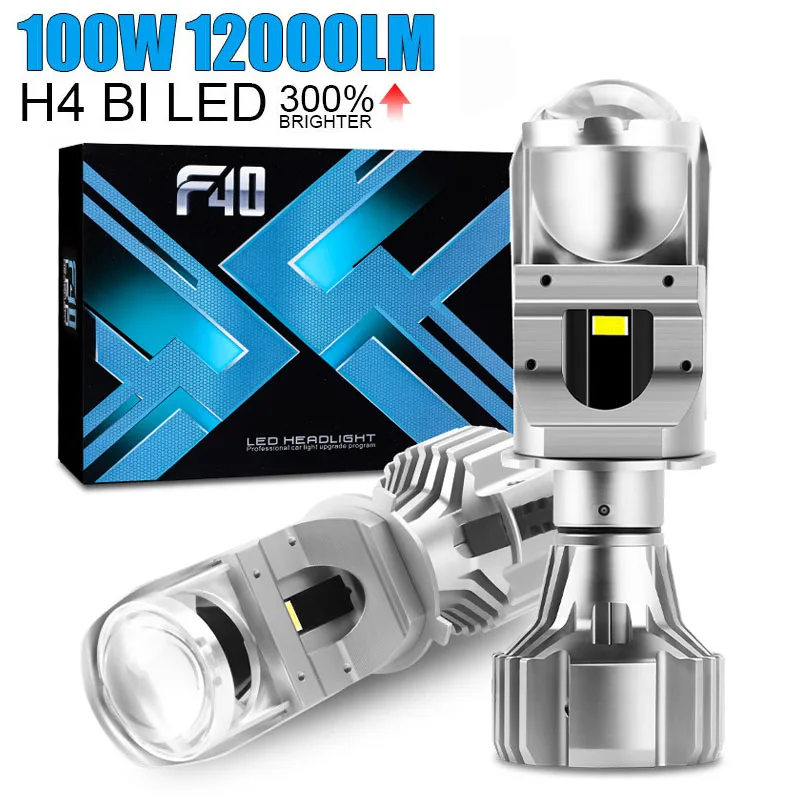 F40 Automobles Lamp Mini Lens LED H4 Bulbs Headlight High Low Beam ...