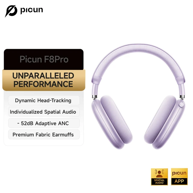 Picun F8 Pro ANC Wireless Headphones Head Tracking 3D Spatial