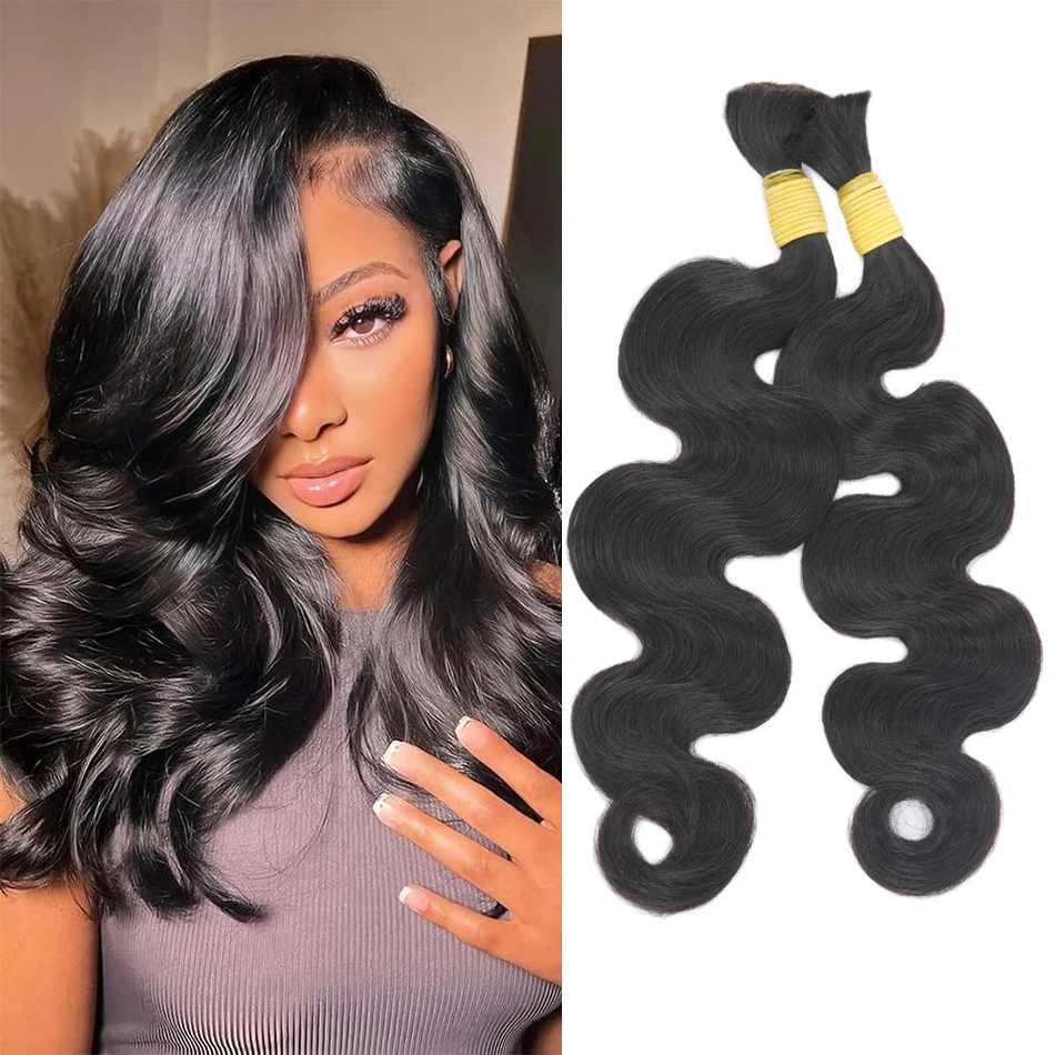 Bulk Hair Brazilian Virgin Body Wave Natural Black Color Unprocessed Brazilian Virgin Hair Body Wave Human Weave Pure Color