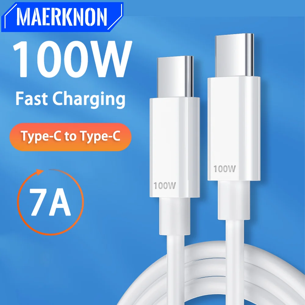 7A 100W Type C Super Fast Cable Fast Charging For Huawei Mate 40 30 Xiaomi Honor Samsung Mobile Phone Cable Data Cord 1m 1.5m 2m