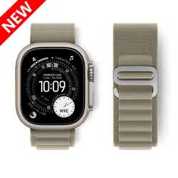 Nylon Alpine Loop Strap for Apple Watch Ultra 3 - Premium Watch Bracelet (Olive)