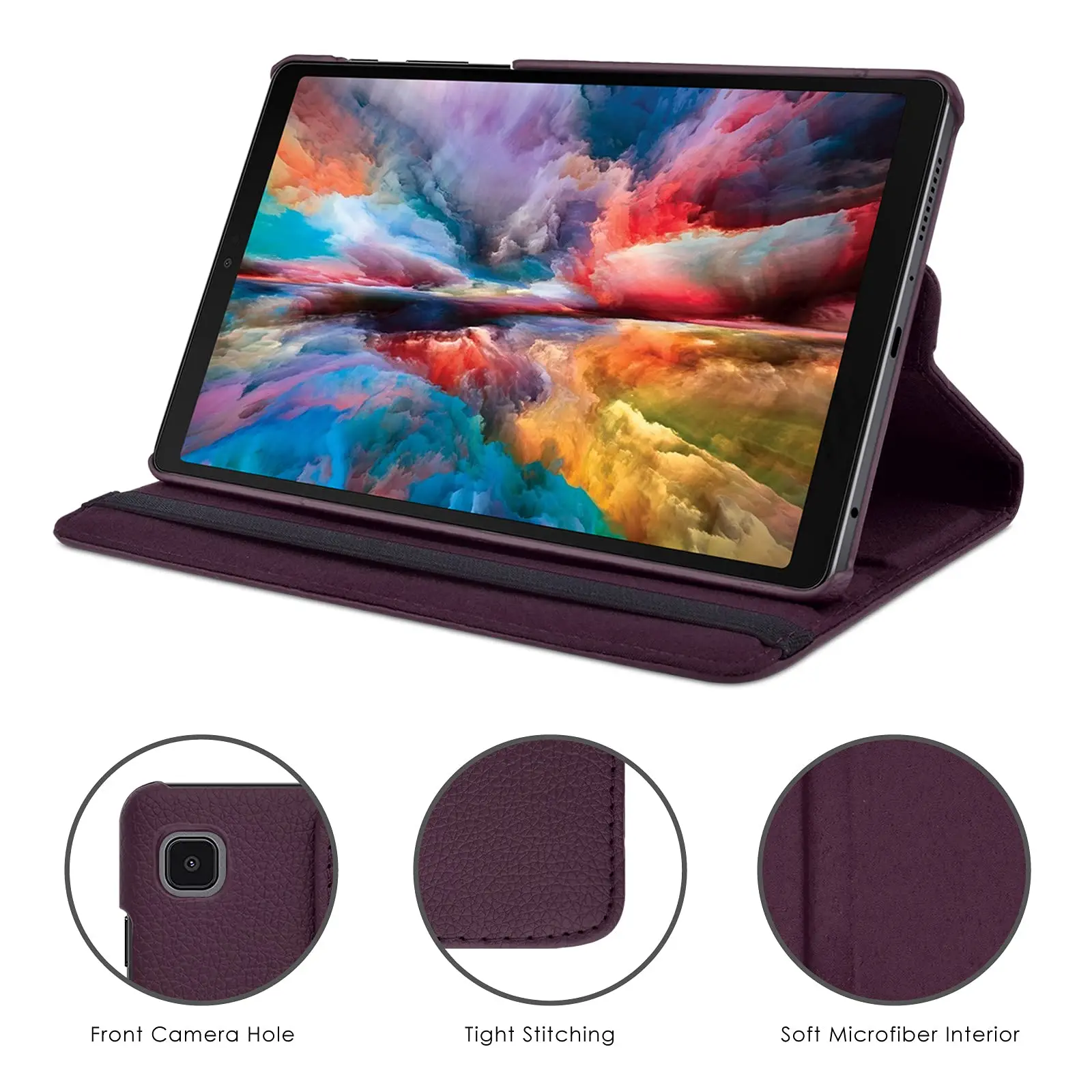 Trường hợp đối với Samsung Galaxy Tab A7 Lite 8.7 "2021 SM-T220/t225 chất liệu da PU cuốn sách trường hợp đứng chức năng ngủ tự động/wake xoay Bìa