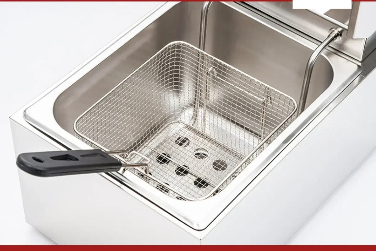 6L/81 Electric Fryer Single Cylinder Single Sieve Deep Fryer Chips Fry Fryer Snack Machine Street Vendor Stall 4