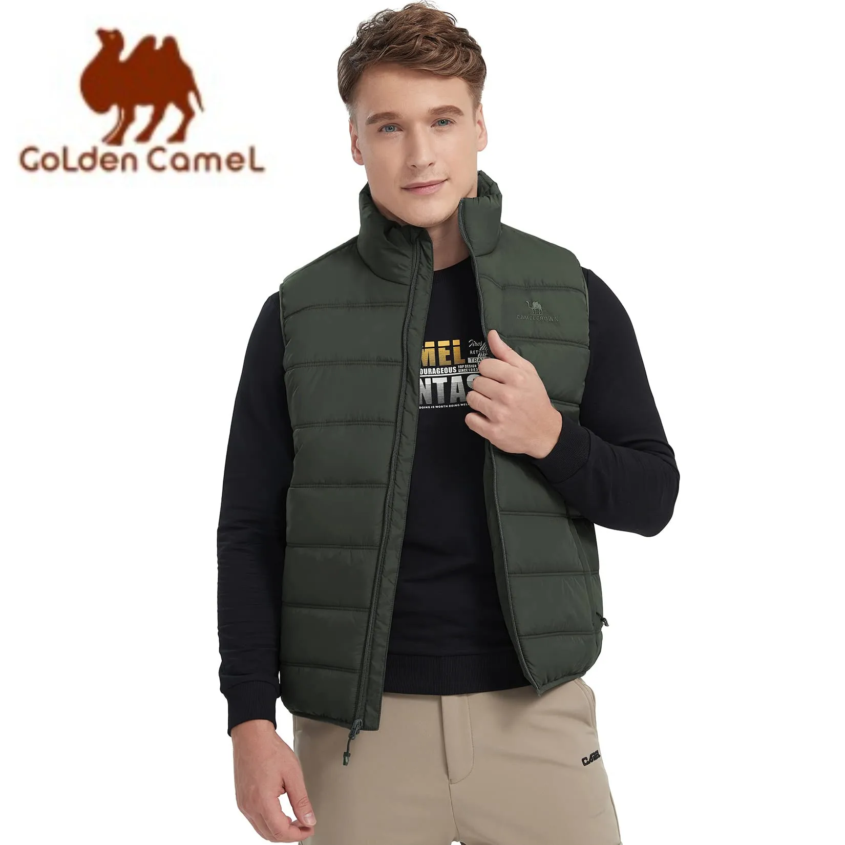 Men's Winter Puffer Vest - Fleece Lined, Quilted, Sleeveless Jacket With Pockets, For Outdoor Activities